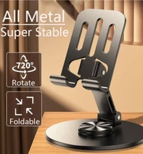 Metal Black Desk Adjustable Tabletop Metalic Phone Tablet Stand Foldable