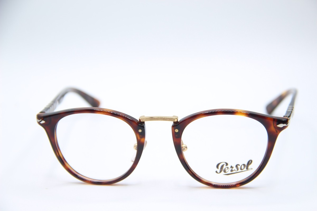 NEW PERSOL P 3107-V 24 HAVANA GOLD AUTHENTIC FRAMES EYEGLASSES 47