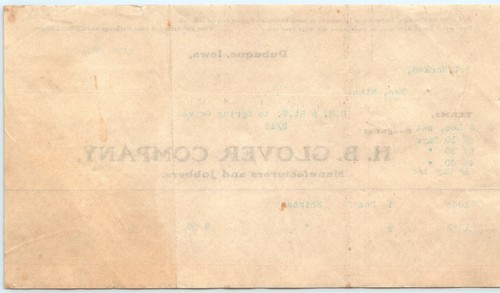 Dubuque 1903, IA H.B. Glover Membrete Ropa Recibo Factura Spring Grove R1 - Imagen 3 de 3