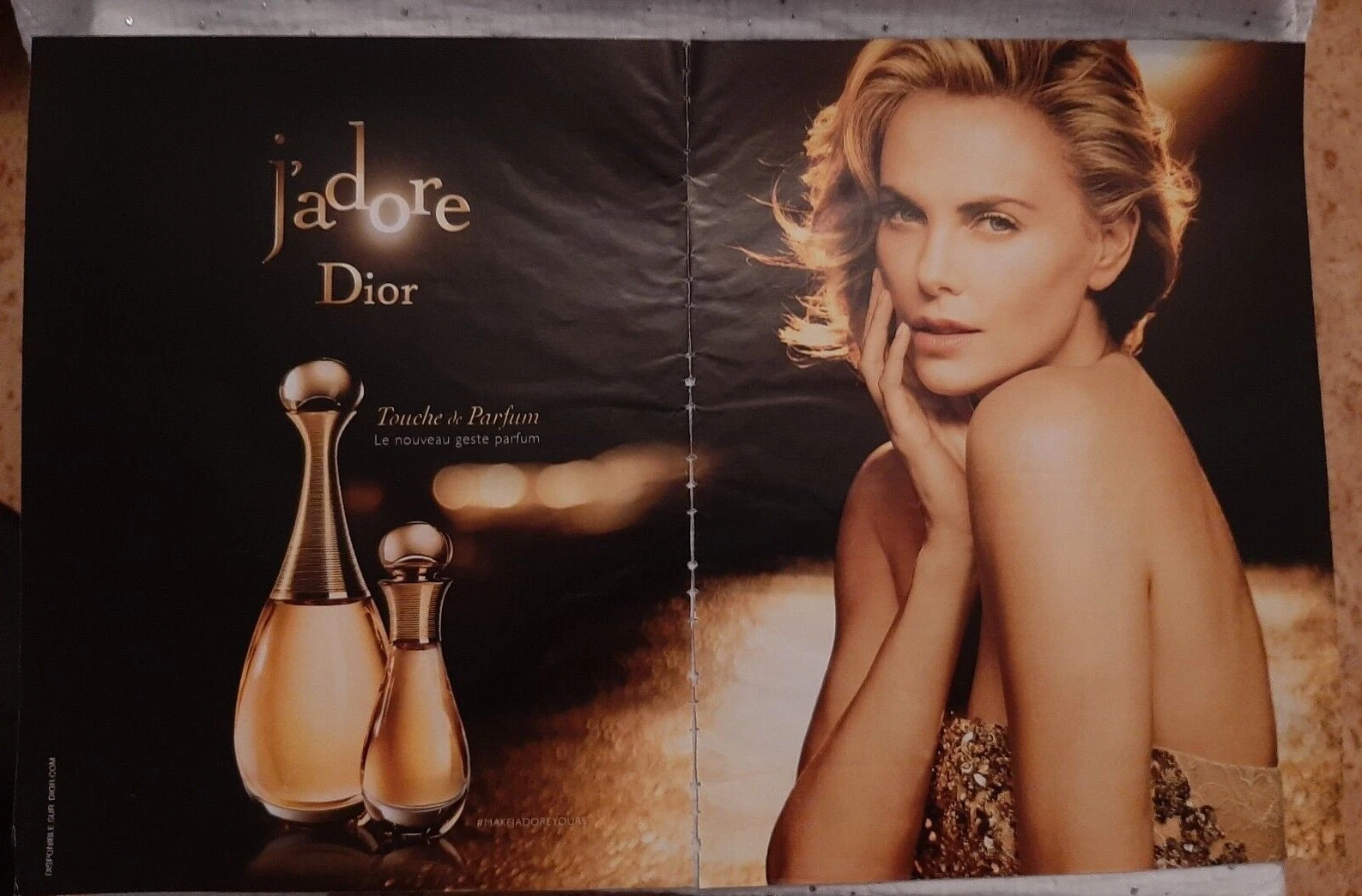Publicité papier Parfum. Perfume Ad C. Dior J'adore Touche de parfum de 2015