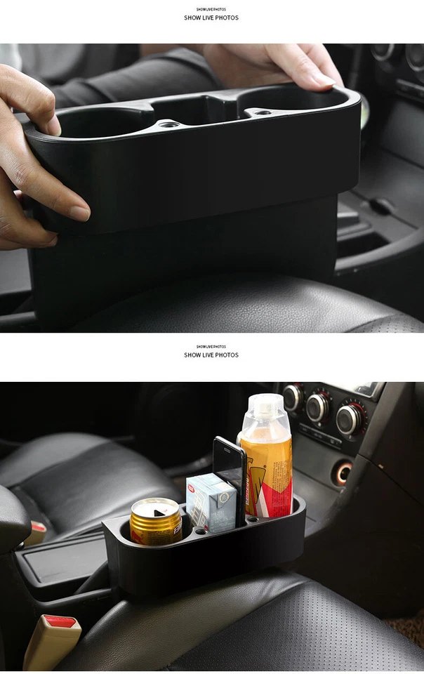 Car Seat Gap Storage Box Cup Holder Side Pocket Organizer Styling Accessories - Image 2 of 4