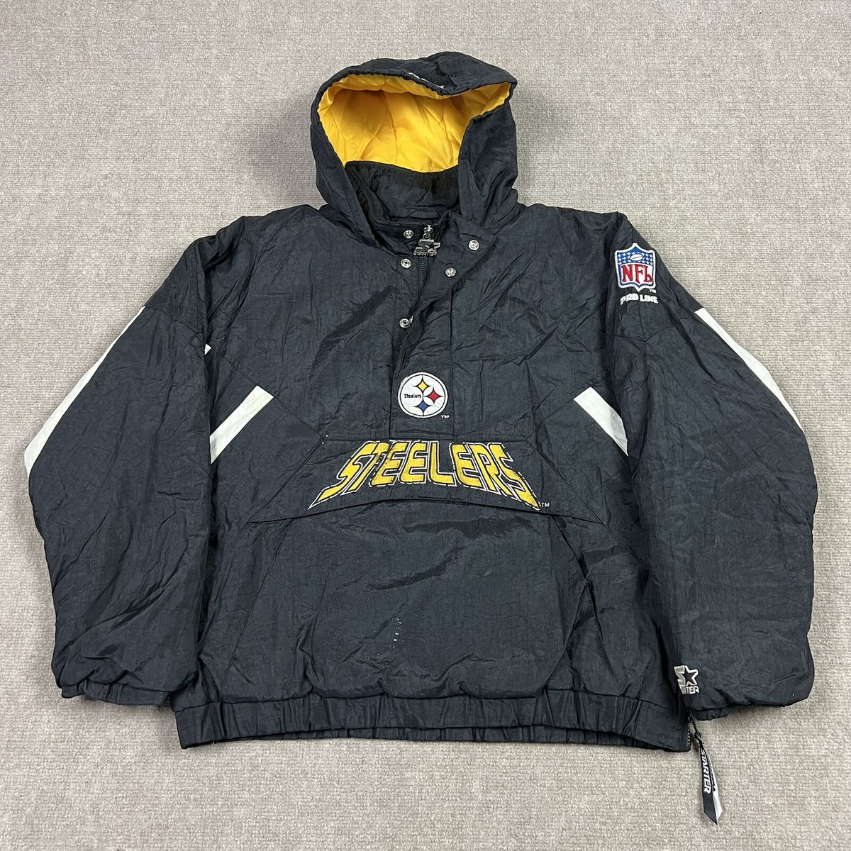 90s NFL pro line スティーラーズ ナイロンジャケット Vintage 90s Starter Pro Line Pittsburgh Steelers Puffer