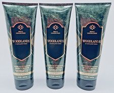 3 BATH BODY WORKS MEN'S COLLECTION WOODLANDS MOISTURE HYDRATION BODY CREAM NEW