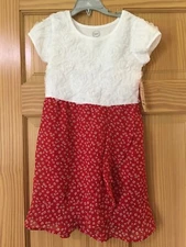 NWT Wonder Nation Floral Foldover Dress Girls Red many sizes