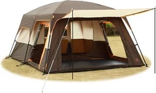 KTT Extra Large Tent 10-12-14 Person(A),Family Cabin Tents,2 Rooms,3 Doors