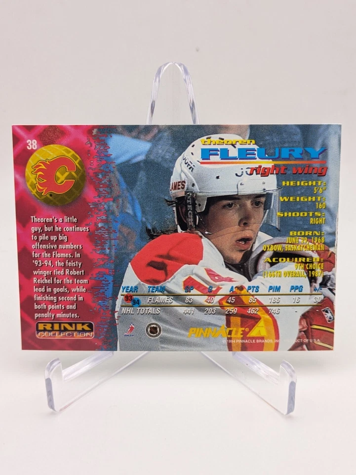 💥 1994-95 Pinnacle SP Rink Collection Parallel Theoren Fleury #38; Flames - Image 2 of 2