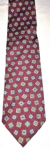 Resilio Mens Red Purple Blend Geometric Silk Neck Tie Necktie - Picture 2 of 4