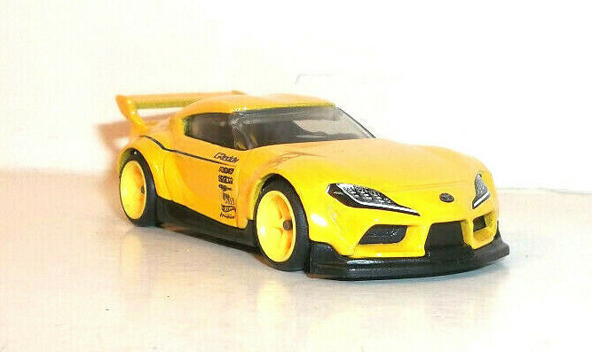 LOOSE 2021 HOT WHEELS 1:64 YELLOW '20 TOYOTA GR SUPRA WHEEL SWAP
