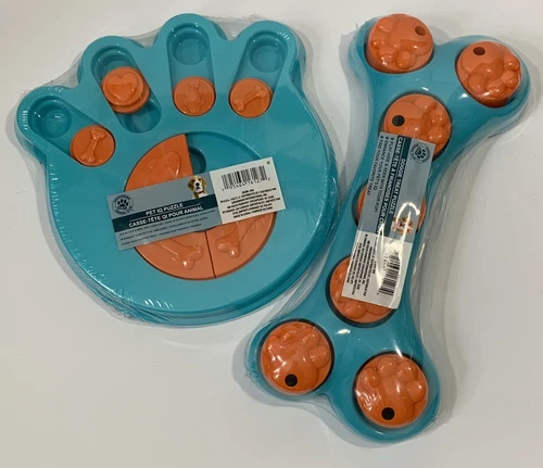 Dog Interactive Treat Puzzle Pet Toy Set of 2 Seek-A-Treat Increase Pet IQ NEW