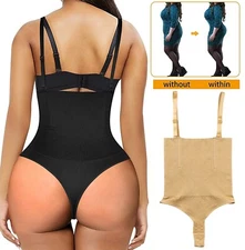Fajas Colombianas Reductora Levanta Post Surgery Slim Thong Bodysuit Body Shaper