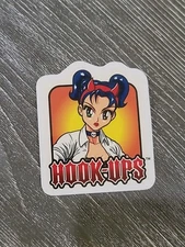 HOOK-UPS AUTHENTC STICKER PIGTAIL DEVIL GIRL SKATE NEW DECAL VINTAGE