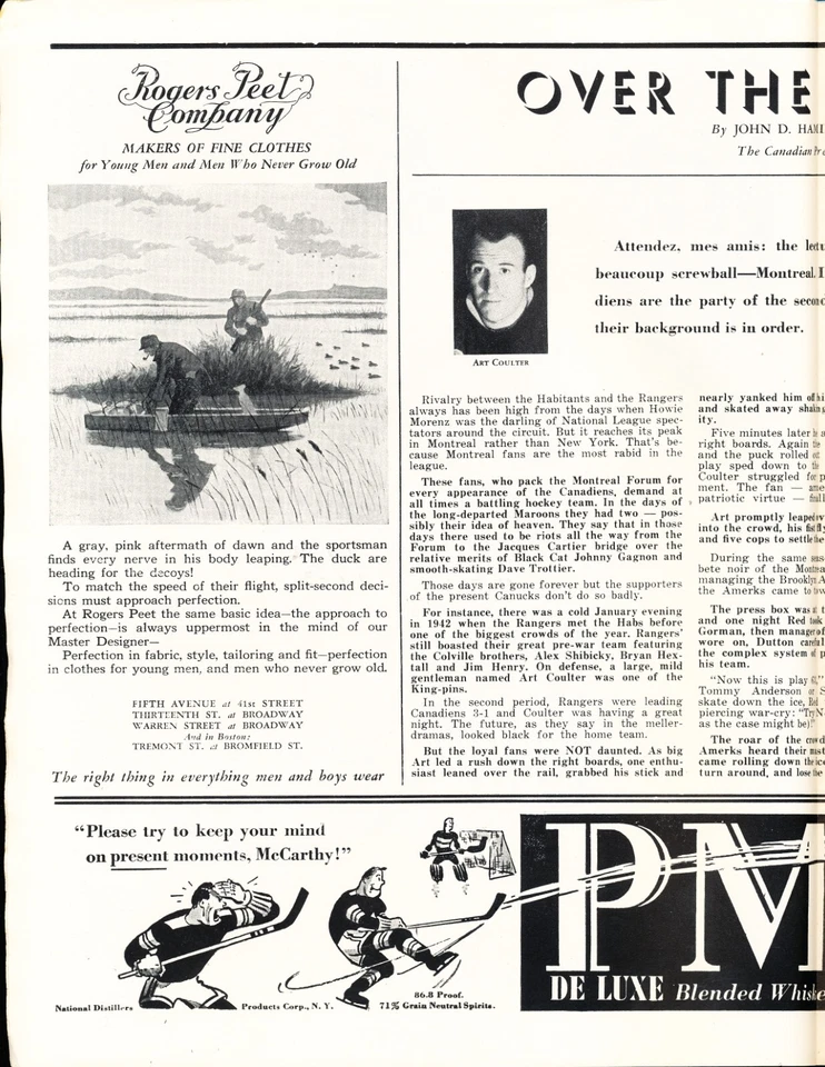 NR MINT 12/15/1946 Rangers Vs Canadiens NHL Program - Maurice Richard 2 Goals - Image 4 of 4