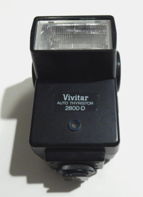 Vivitar 2800-D SHOE MT. Tilt Head Flash for MINOLTA, PENTAX, OLYMPUS FILM SLRS