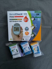 BeneCheck Prime 3-in-1 Kit + 3 Strips – Glucose, Cholesterol, Uric Acid