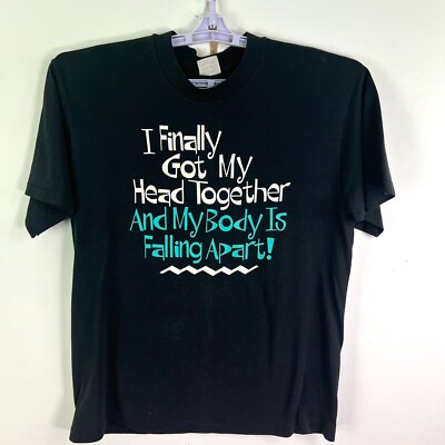 Stedman Head Together -Falling Apart Funny T Shirt L Vintage Single Stitch