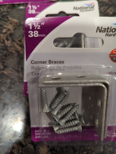National Hardware Galvanized Steel Inside Corner Brace 1-1/2 H in. ( 3 )- 2Packs - Picture 3 of 7
