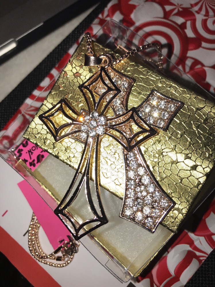 Collana Betsey Johnson Ciondolo Abito Rosa Con Cristallo E Smalto - Oro Rosa, Regalo Con Sacchetto