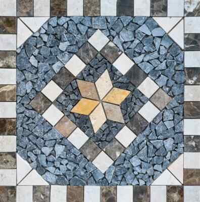 MEDALLION ART MOSAIC | Colorful Tropical Handmade Art Mosaic | Unique Color Art