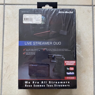 Avermedia Live Streamer Duo B0311D - Capture Box + Webcam - Neu 