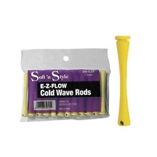 ST-356-YLSH BEAUTY SALON COLD WAVE HAIR PERM RODS - 1 DOZEN YELLOW SHORT