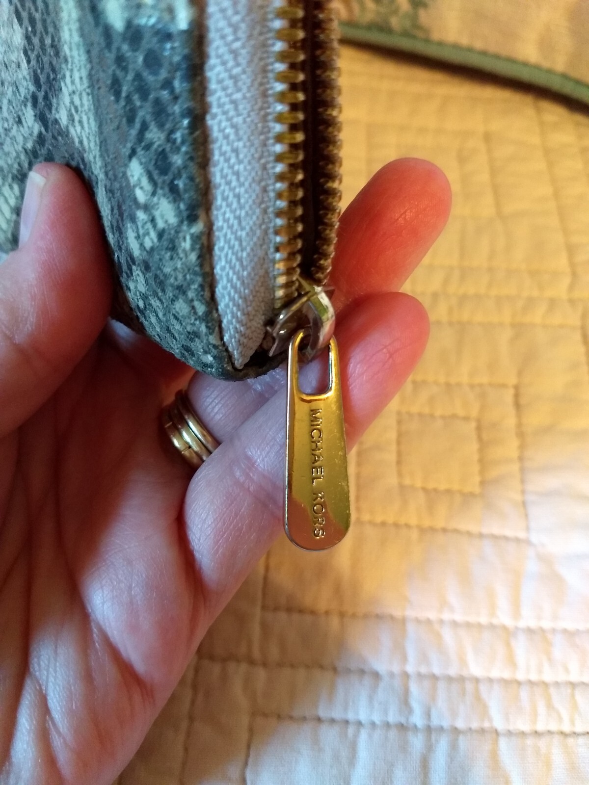 Michael Kors Bedford Continental Python Mini Wall… - image 4