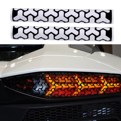2Pcs Car Rear Tail Light Honeycomb Stickers Taillight Lamp Cover Decal ...