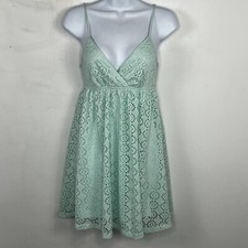 Express Dress sz XS Blue Green Romantic Coquette Soft Girl Modern Cottagecore