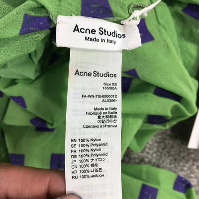 Acne Studios Shirt Womens Extra Small Turtleneck Green Purple Long