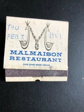 OLD Vintage "MALMAISON" Restaurant New York City matchbook MADE IN USA