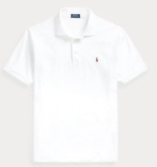 POLO RALPH LAUREN SIZE XXL WHITE YELLOW 3-BUTTON COTTON SOFT TOUCH INTERLOCK