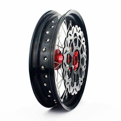 17" Supermoto Ruote Cerchi per Honda CR 125 CR250 02-07 CRF250R CRF450R 02-12 - Foto 7 di 10