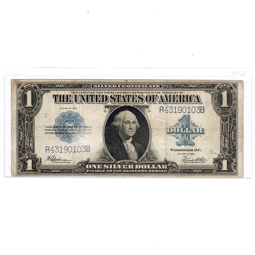 1923 1 Silver Certificate “Horse Blanket” Note Old US Paper Currency