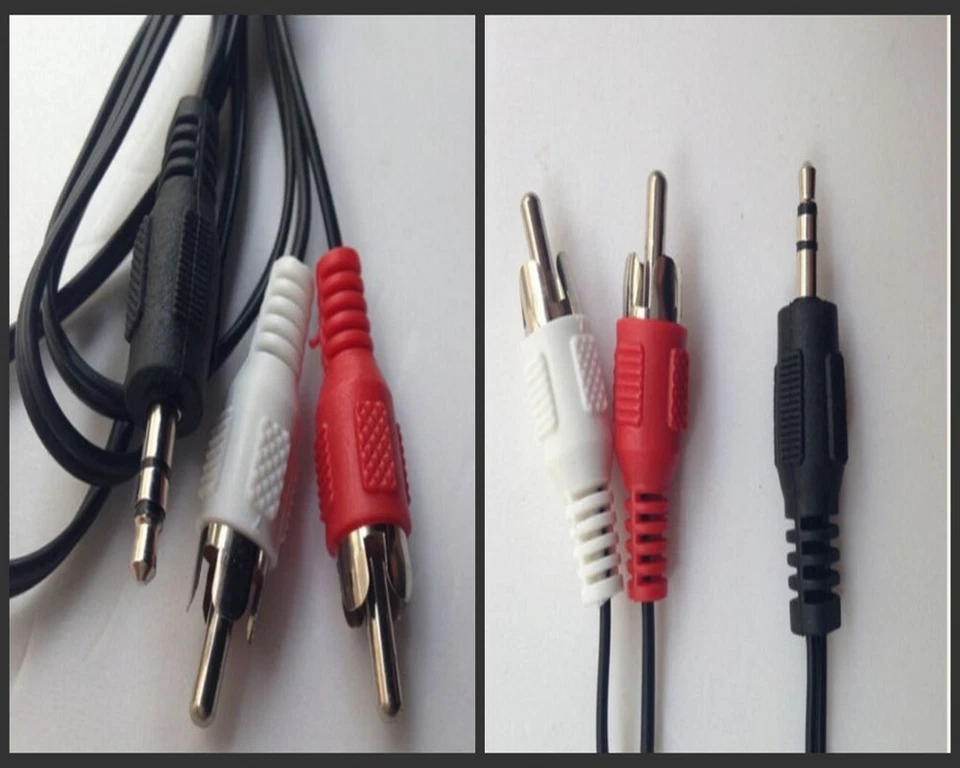 1/8" Male Stereo Mini plug Jack TO 2 RCA Stereo Phono Audio Speaker CABLE 3.5mm - Image 4 of 4