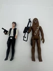 1977 Vintage Star Wars Episode IV Han Solo & Chewbacca Action Figures Weapons HK