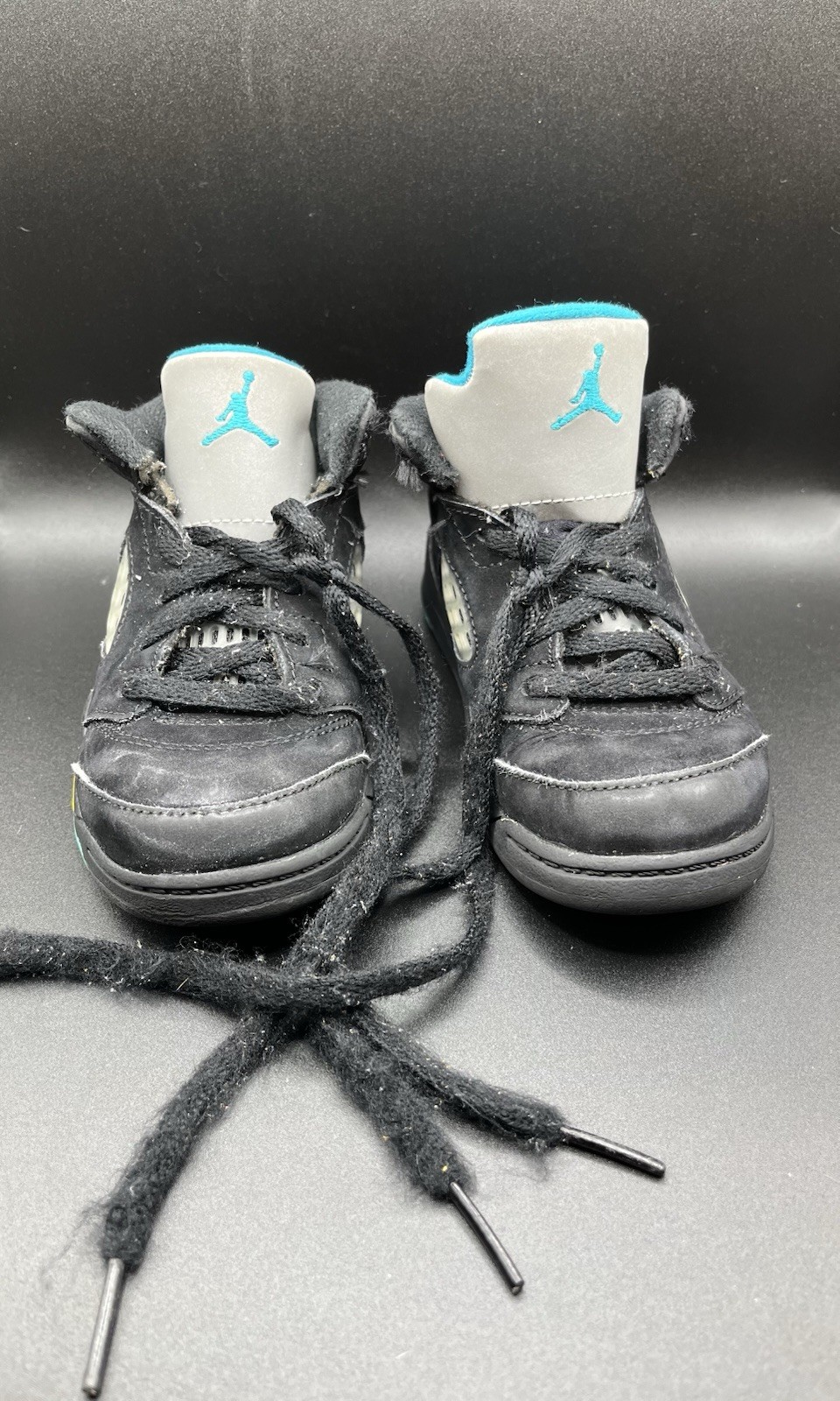 Jordan 5 Retro (TD) Size 9c - 'Aqua' Toddler Sneakers HEAVILY WORN/DAMAGED/BEAT