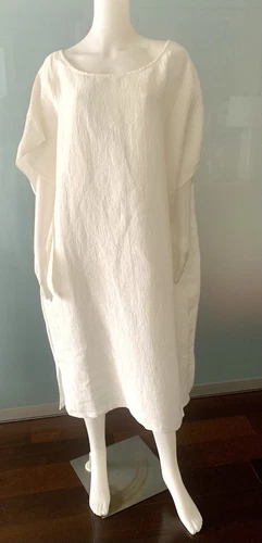 OFF WHITE Abito Igor Off White misto lino caftano taglia XL NUOVO