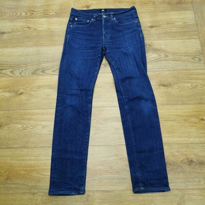 Edwin ED-80 Jeans Herren W30 L32 Blau Slim Fit Tapered Leg Denim Japan Stretch