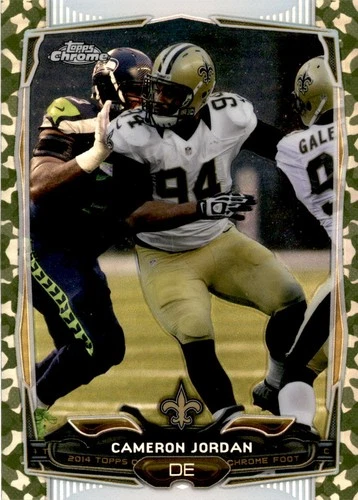 2014 Topps Chrome #41 Cameron Jordan Camo Refractors #/499 New Orleans Saints