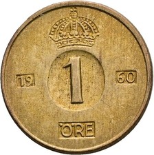 Schweden, Gustaf VI Adolf (1950-1973), 1 &Ouml;re, 1960