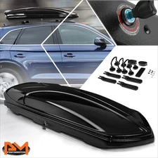80"L X 30"W X 13"H Glossy Cargo Roof Top Mounted Storage Box w/Lock+Brackets