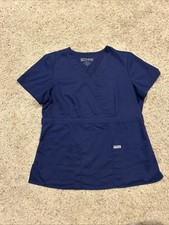 GREY'S ANATOMY Size L Large SCRUB TOP Style 4153 Navy Blue G26