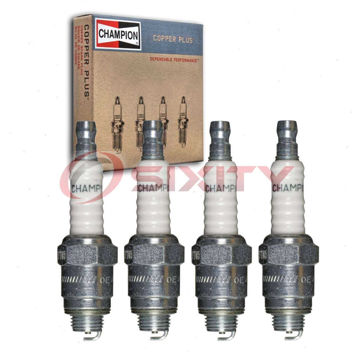 4 pc Champion Copper Plus Spark Plugs for 1950-1961 Volvo 444 1.4L L4 if