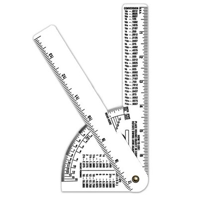 Pipe Caliper / Diameter Caliper and Ruler  Fractional  3 Pack  White Styrene