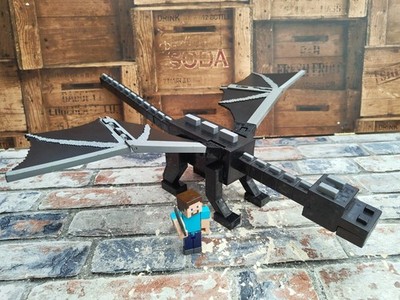 Minecraft Ultimate Ender Dragon with Steve Figur - Smoke Breathing