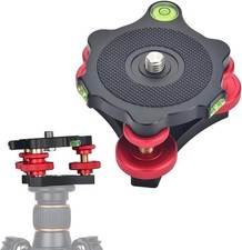  /- 5  Precision Adjustment Photography Tripod Leveler Tri-Wheel Leveling Base