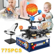 Erde Mond und Sonne Orrery Sonnensystem Rotation Bausteine Set Bildungsspielzeug