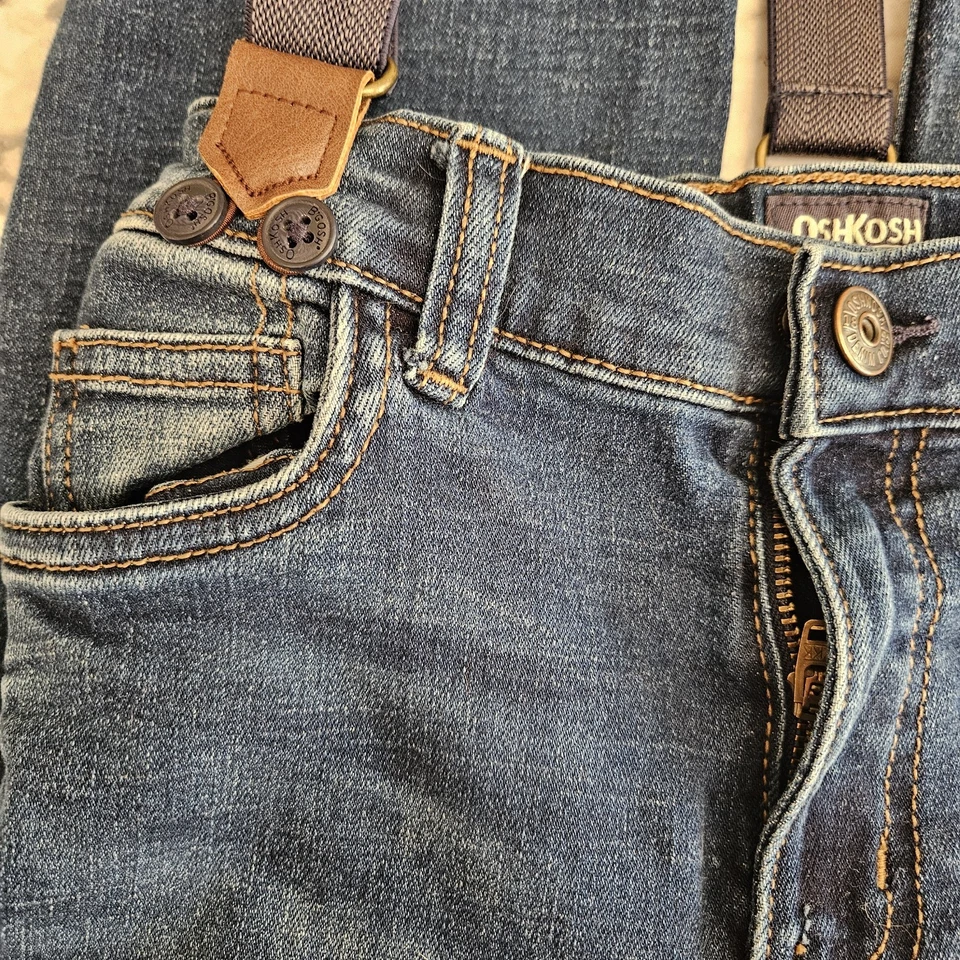 Calça jeans suspensa Oshkosh menino tamanho 7 - Imagem 3 de 4
