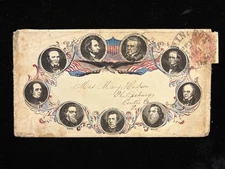 DC WASHINGTON 1861 CIVIL WAR PATRIOTIC CVR LINCOLN & CABINET SCARCE DESIGN USED