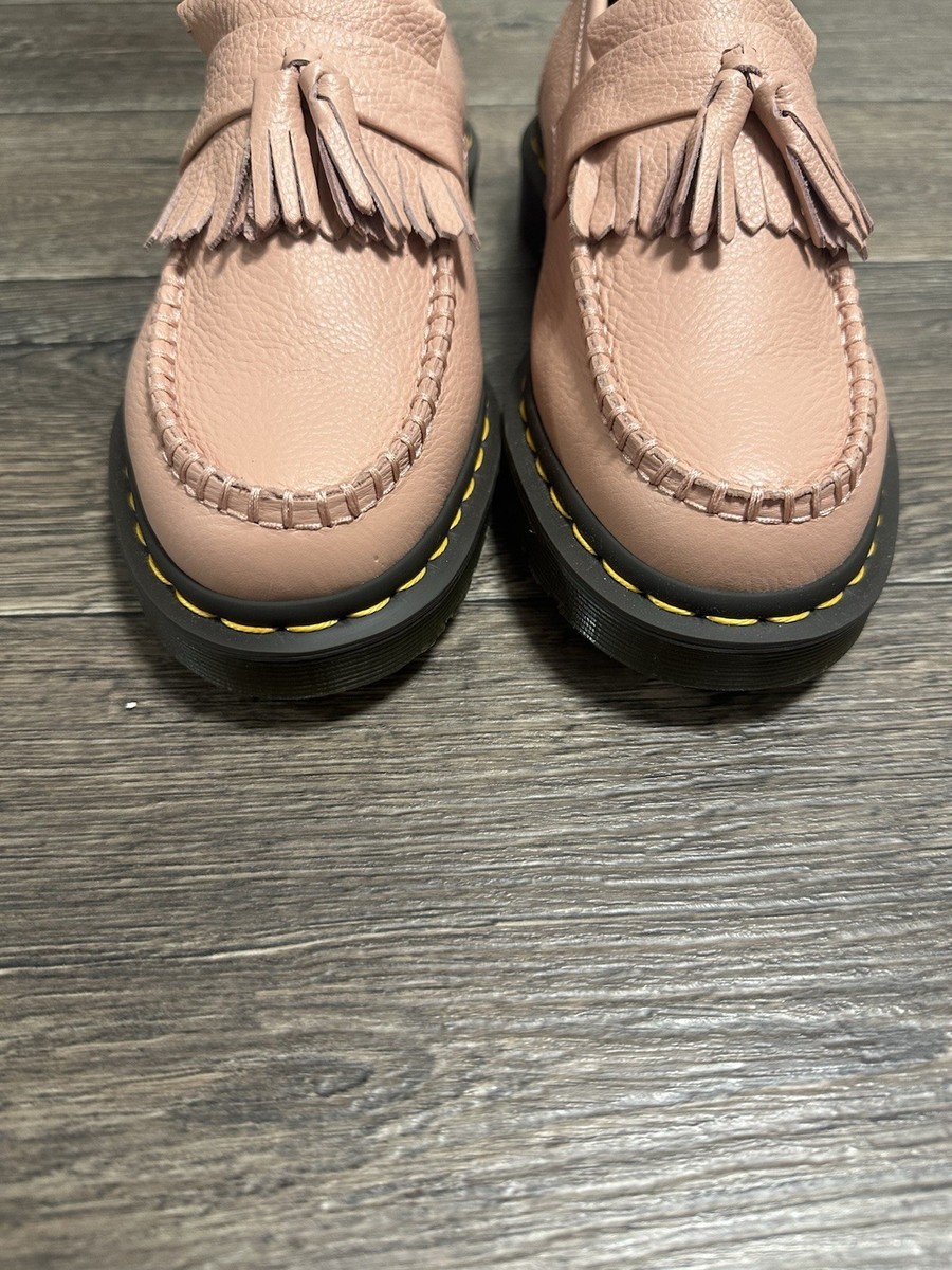 dr martens adrian loafers women leather peach eu41 uk7 us9 | eBay