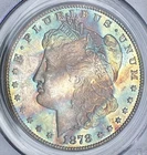 1878 S MORGAN SILVER DOLLAR PCGS & CAC MS65 PHENOMENAL PASTEL COLORS